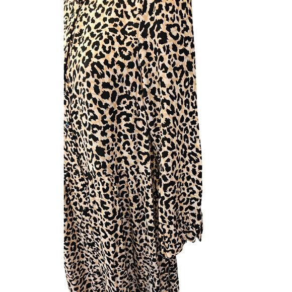 ASOS DESIGN button through tiered smock maxi dress leopard print sz 2 US modest - Picture 5 of 10